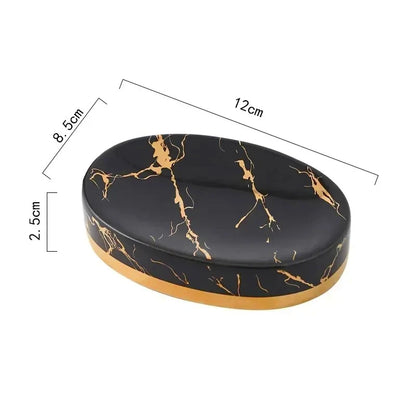 Soap Dish, Marble Look Bar Soap Holder Soap Sponge Tray Soap Case Box Saver for Bathroom Shower Kitchen Sink-  Marble Look