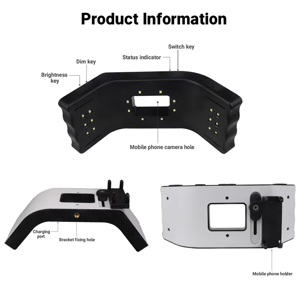 Dental Photography Kit with LED Light for Mobile Phone Oral Filling Photos Video Dentistry Camera Equipment Teeth Examination
