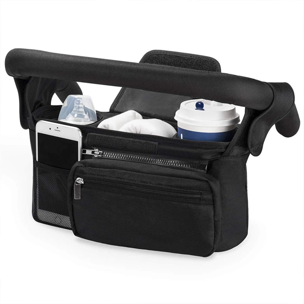 troller Caddy Stroller Organizer With Cup Holder, Non Slip Straps Stroller Bag for Phone, Pet Stroller Accessories