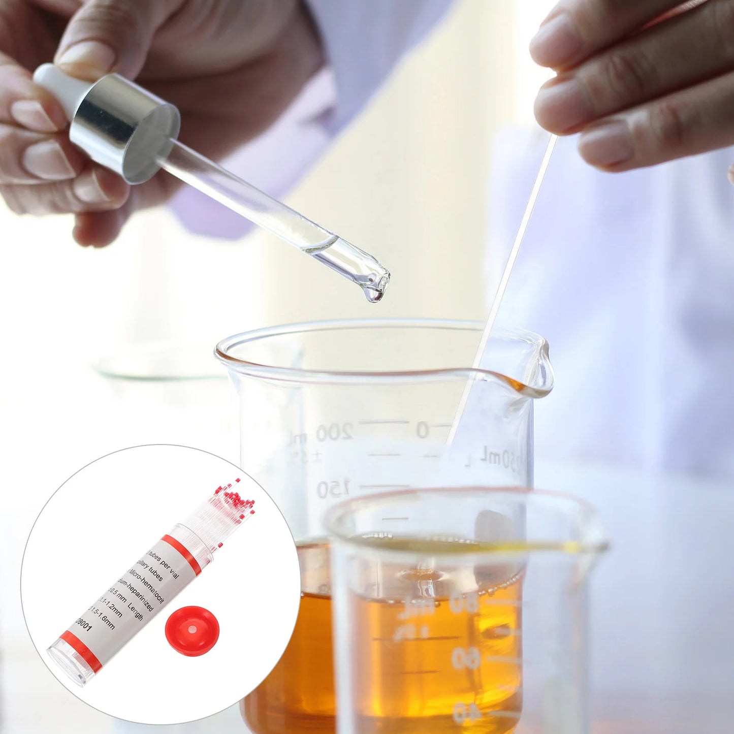 100 Pcs Glass Capillary Tube Borosilicate Micro Hematocrit Melting Pipette Laboratory Hospital Educational Equipment Supplies