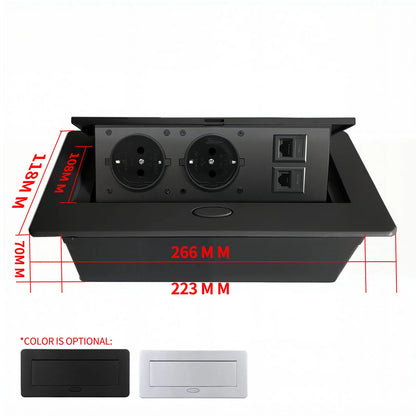 Multifunctional Slow-Rise Pop-Up Socket with USB/HDMI - Aluminum Alloy Embedded Conference Desk Socket