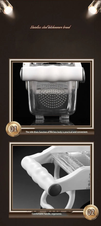 Multifunctional Lemon Grater Vegetable Slicer With Basket,Fruit Potato Chopper Carrot Cutter Slicer Kitchen Accessories