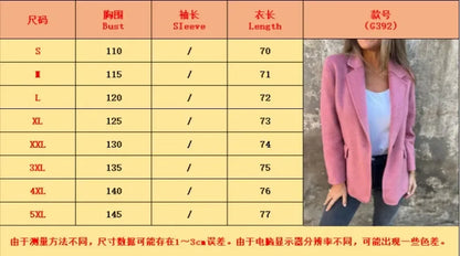 Office Lady New Elegant Chic Jacket Long Sleeve Lapel Button Loose Outwear Tweed Jacket 2025 Autumn Winter Women Woolen Coat