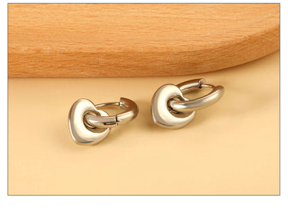 LUXUSTEEL Golden Heart style Women's Hoop Earrings Stainless Steel Female Earring Flower Star Drop Ear ring Jewelry Gifts