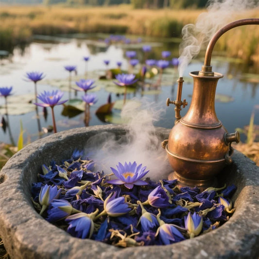 Premium Blue Lotus Incense Oil - Pure Aromatherapy Essential Oil for Relaxation, Meditation, Stress Relief, Spiritual Healing