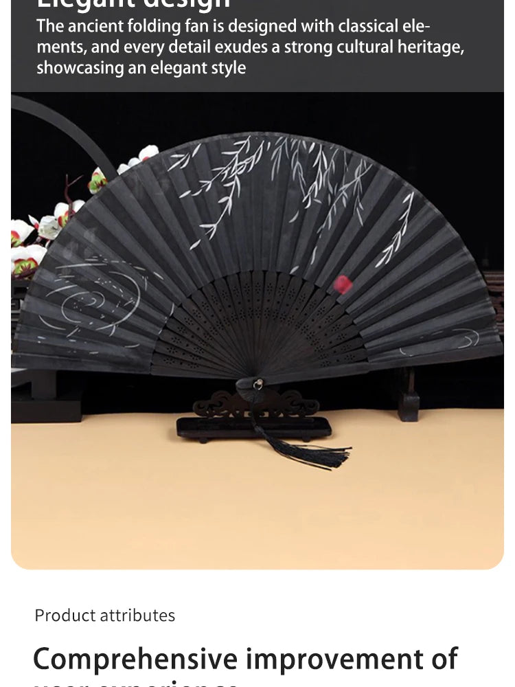 Folding Hand Fan, Retro Style Folding Fan, Birthday Gift, For Dance Performance, Decoration Props