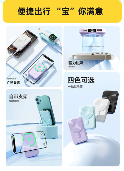 Portable 20000mAh Power Bank 22.5W Fast Charging Wireless Charging Station for iPhone & iWatch & Galaxy Watch for Phones Airpods