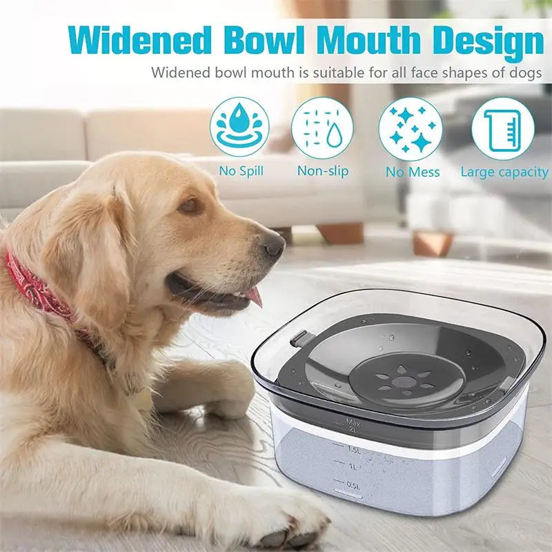 Pet Supplies Cat Water Bowl Dog Drinking Bowl Pet Floating Cat Bowl Splash-proof  Transparent Large Capacity 2L Water Dispenser