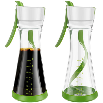 2Pcs Salad Dressing Shaker with Handle Leakproof Salad Dressing Mixer with Scale Dishwasher Safe Salad Dressing Bottle Shaker