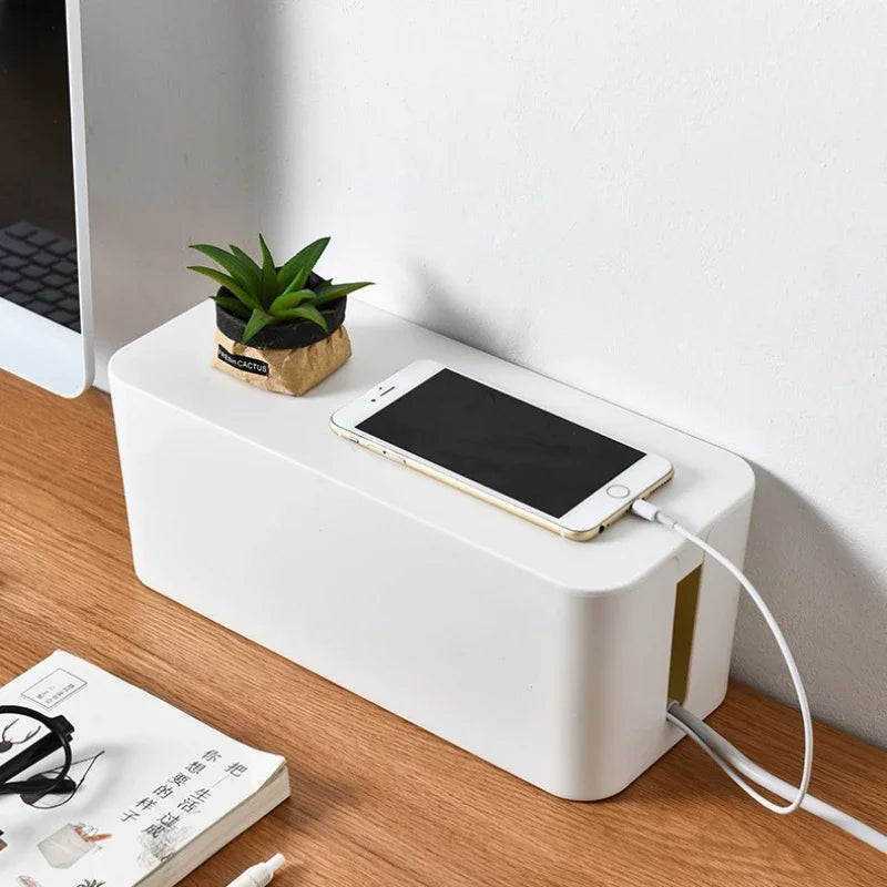 Cable Storage Box Desktop Power Strip Storage Box Dustproof Socket Storage Box Home Wire Case Wire Management Cable Organizer