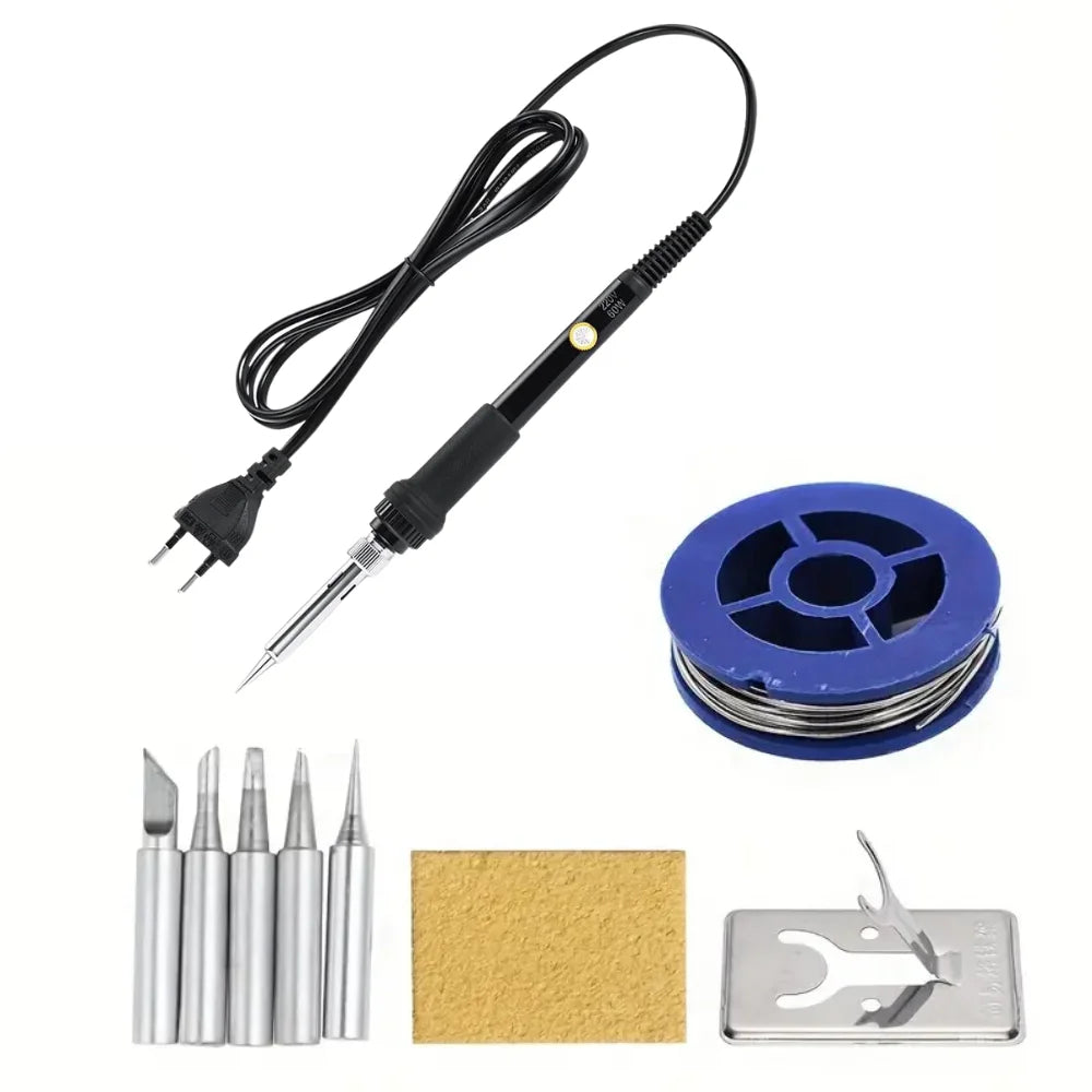 60W Electric Soldering Iron Adjustable Temperature Replaceable Soldering Iron Head Soldering Iron Pen Welding Kit