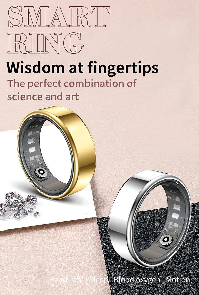 Smart Ring For Women Men Health Tracker Heart Rate Blood Oxygen Monitor Multi Sports Sleep Fitness 5ATM Waterproof Smartring