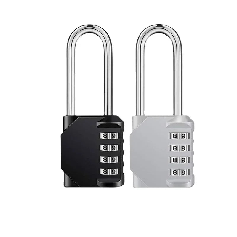 Combination Padlock Outdoor 4 Digit Long Shackle Waterproof Password Padlock Pad Lock For School Locker Gym Locker Fence Gate