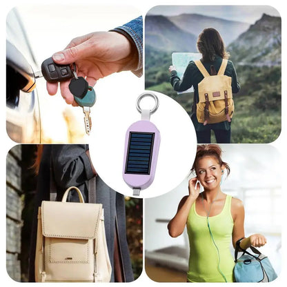 Solar Power Bank Pocket Power Bank Solar Keychain Charger Fast Charging Wireless Charger Portable External Power Bank Keychain