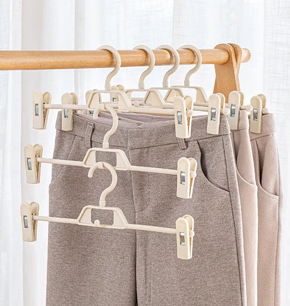 3/6Pcs Pants Skirts Non-slip Clips Hanger Wardrobe Attachable Clothes Organizer Household Space-saving Trousers Drying Racks