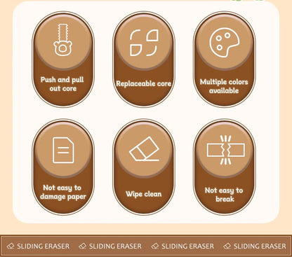 Kapibala push-pull eraser, suitable for drawing and design, office culture and educational supplies