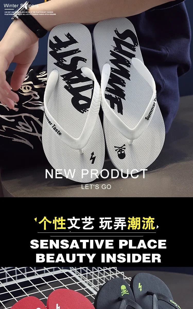 Flip-flops Men's Summer New Soft Sole Non-slip Flip-flops Youth Leisure Beach Sandals Sandalias De Fiesta Elegantes
