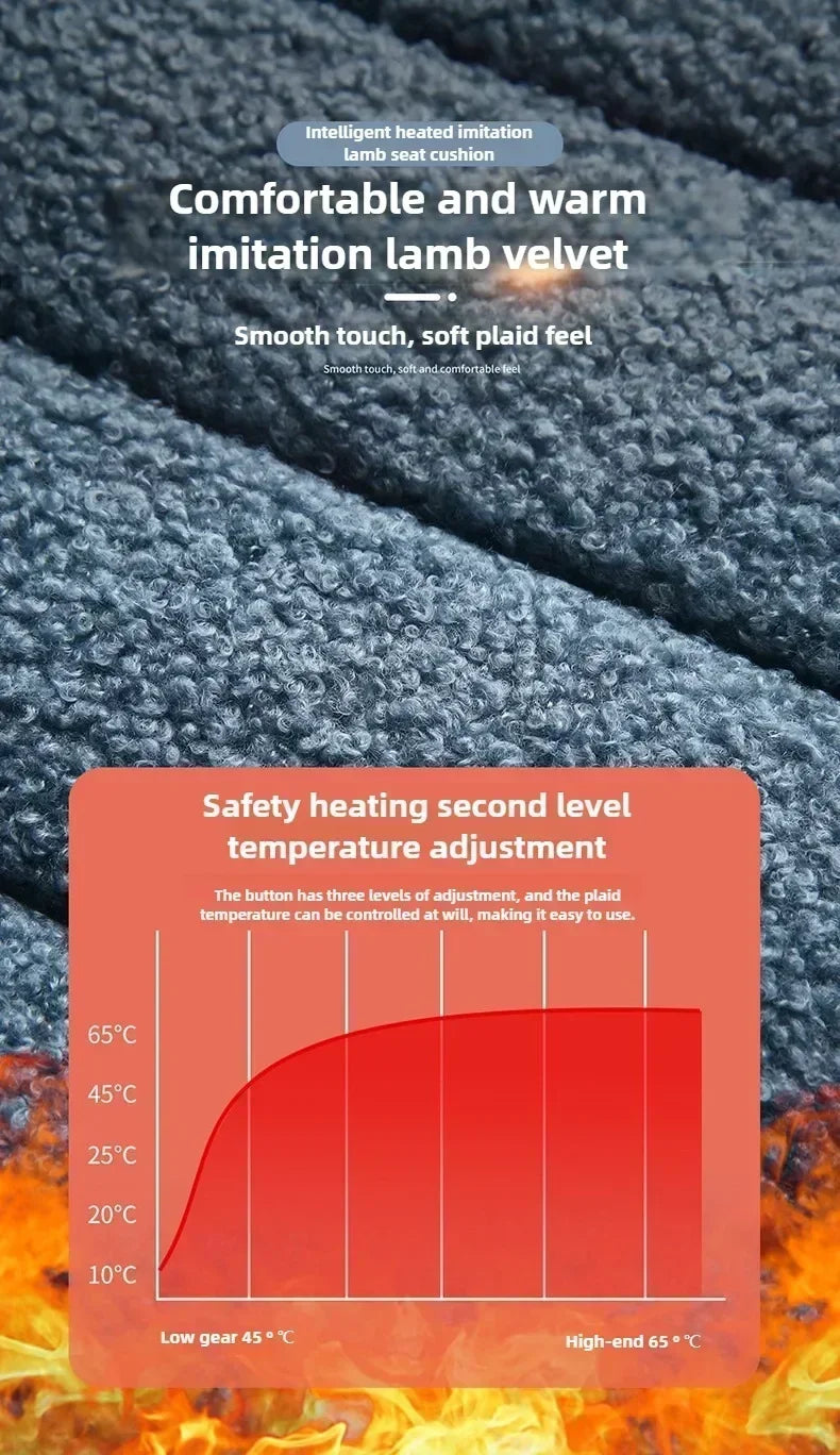 Heated Car Seat Cover Car Heating Cushion Winter Heated Seats Car Seat Warmer 12V Seat Cushion For Back And Seat