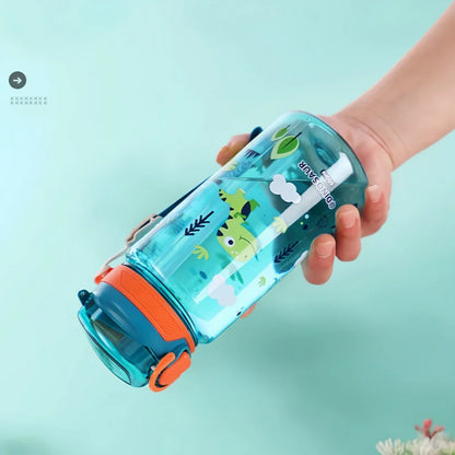 600Ml Kids Sippy Cup Water Bottles Creative Cartoon Feeding With Straws And Lids Spill Proof Portable Toddlers Beverage cups