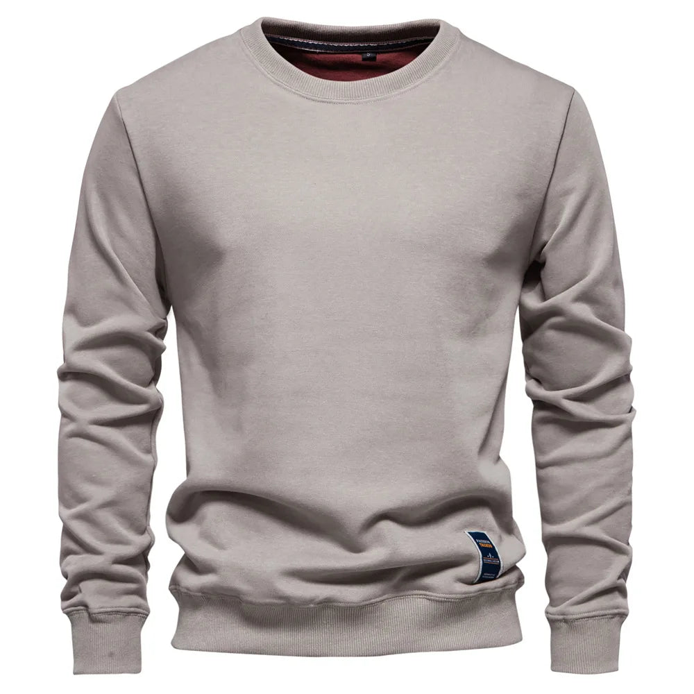 Pullover Streetwear Cotton Men's Sweatshirt Casual Solid Color Long Sleeve Spring Sweatshirt Men Quality Classic Mens Clothes