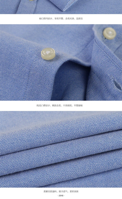 New in shirt Cotton long-sleeve shirts for men slim fit formal plain tops single pocket solid color office tops fashion clothes