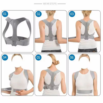 Adjustable Back Brace for Both Male and Female Use in Posture Correction to Prevent Hunchback in Aitting Posture