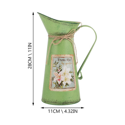 Tin Bucket Rustic Water Can Decor Decorative Toy Floral Containers Iron Farmhouse Retro Buckets