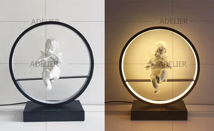LED Angel table lamps bedroom bedside decorative lamp married couple romantic warm desk lamp