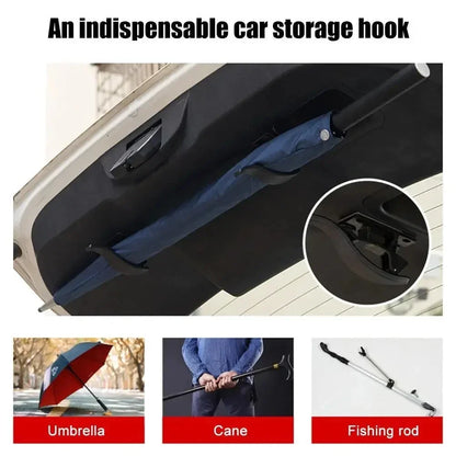 2PCS Universal Car Hook Seat Back Hook Multi-purpose Trunk Umbrella Holder Car Umbrella Storage Car Interior Accessories Storage