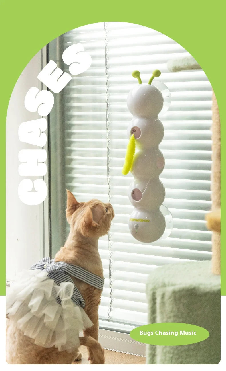 Intelligent interactive cat toy,Mobile activation wake-up, earthworm pole, toy with tail, automatic popping hole,Interactive