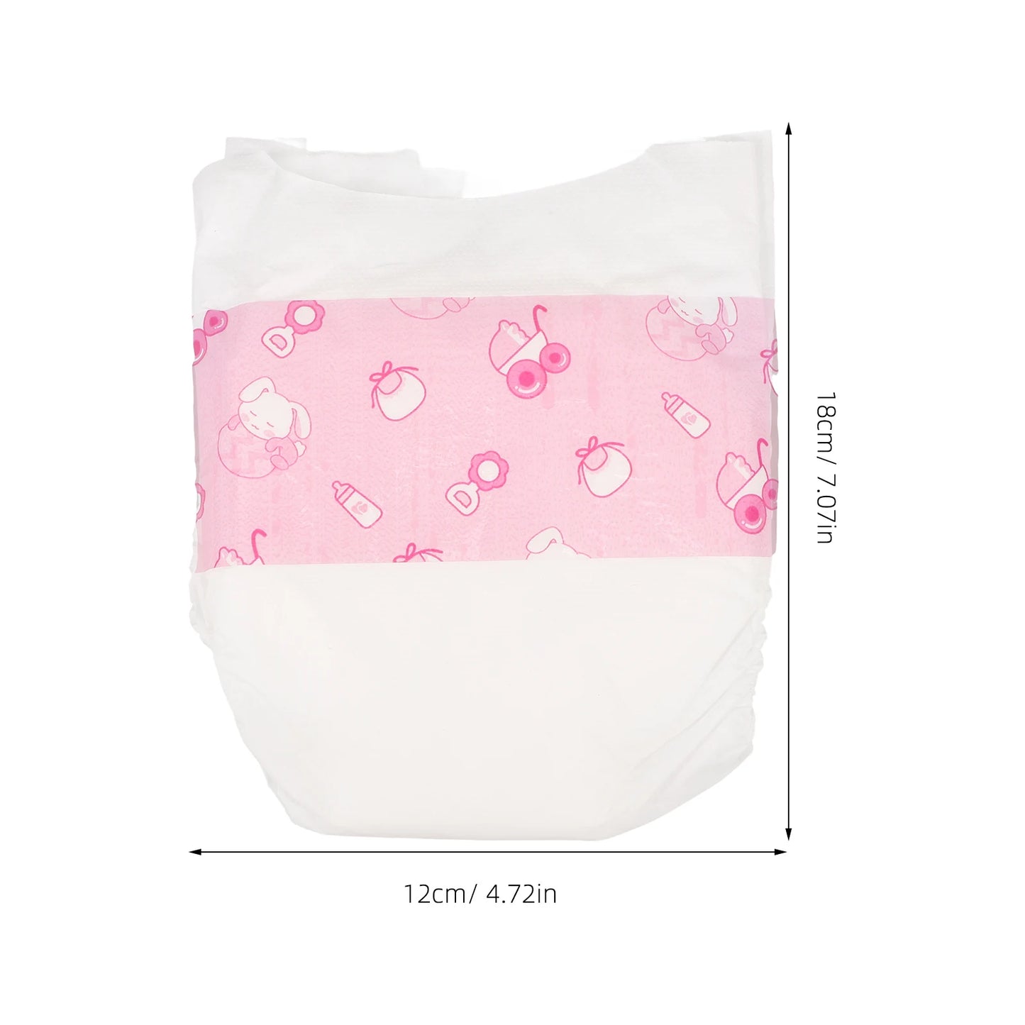 5pcs 18x12cm Reusable Diapers For Baby Dolls Kids Pretend Play Toy Baby Diapers Supplies Suitable For 30cm Dolls
