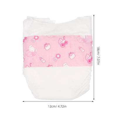 5pcs 18x12cm Reusable Diapers For Baby Dolls Kids Pretend Play Toy Baby Diapers Supplies Suitable For 30cm Dolls