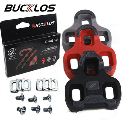 BUCKLOS for LOOK Keo Cleats Float Road Cycling Shoes Pedal Cleats for Look Keo Bike Self Locking Pedal Plate 4.5/9 Degree 1/2pc