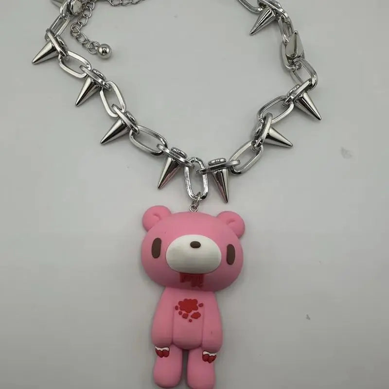 Accessories Series Cute Creative Handmade Melancholic Bear Necklace Fashion Accessories Y2k Style Accessories Children'S Gifts