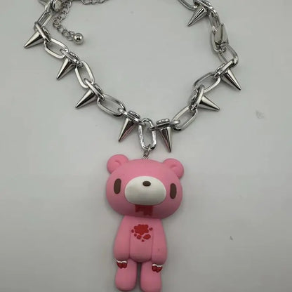 Accessories Series Cute Creative Handmade Melancholic Bear Necklace Fashion Accessories Y2k Style Accessories Children'S Gifts