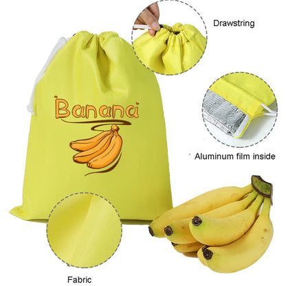 Fruit Vegetables Storage Bag Reusable Drawstring Food Storage Bags Fresh-keeping Pouch Bag for Picnic Outdoor Activities