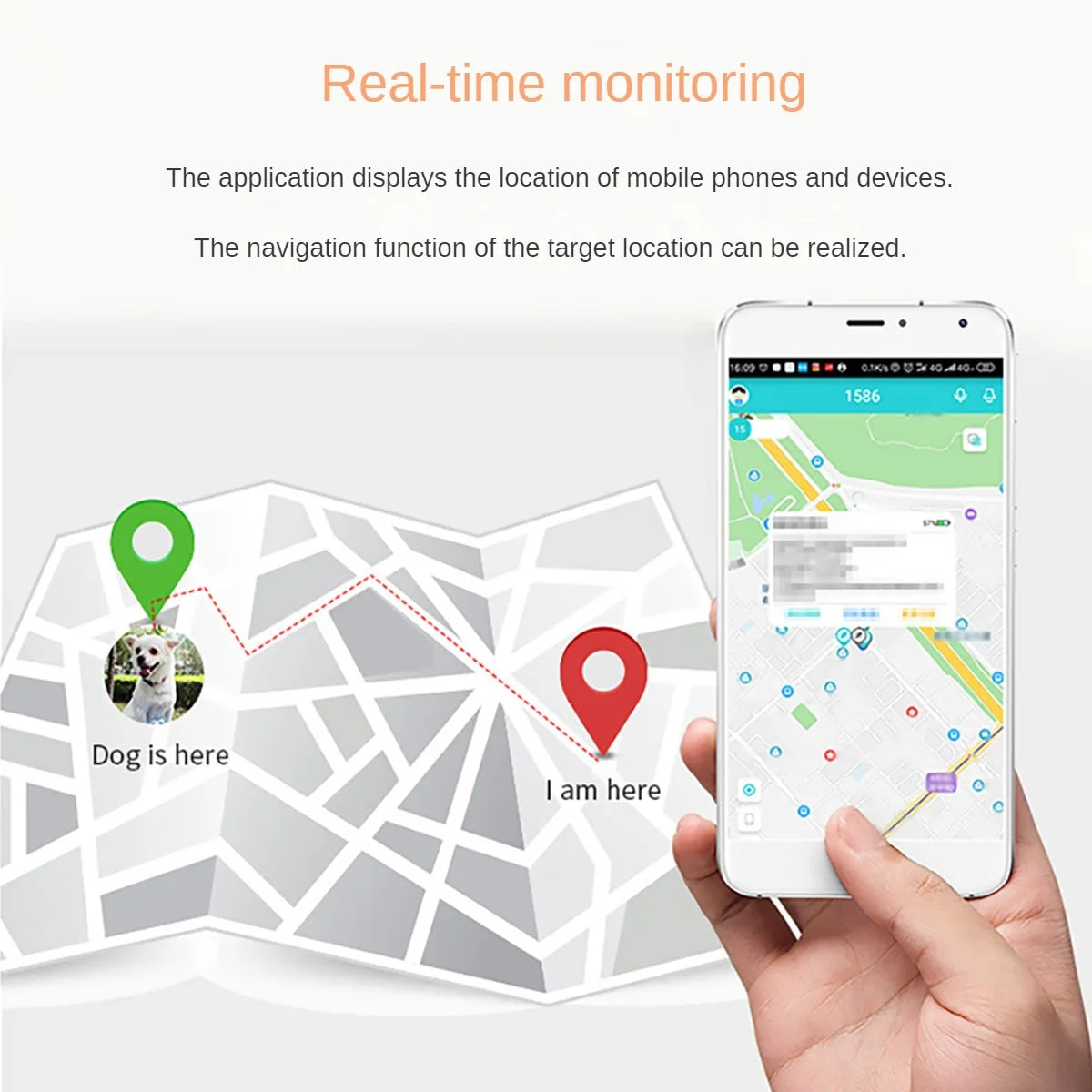 Pet GPS Tracking Locator, 4G, Global Cat and Dog, Remote Viewing App