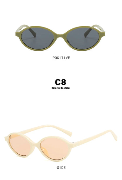 Vintage Oval Sunglasses Women Fashion Sun Glasses for Female Sexy Ladies Small Frame Round Eyewear