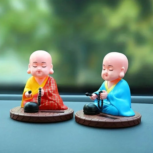 Solar Powered Little Monk Car Accessories, Car Shaking Little Monk Car Interior Accessories, Toy Accessories