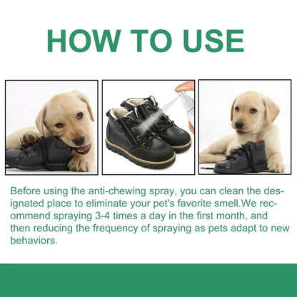 No Chew Spray Alcohol Free Dog Anti Chew Spray Non-Toxic Cats Dogs Anti-Chew Bitter Spray No Smell for Prevent Dogs Pets Chewing