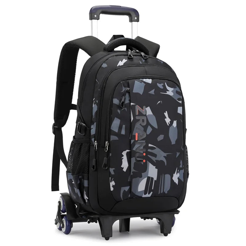 School Rolling backpack bag School Bags with wheels Student wheeled Backpacks for boys Children School Trolley Bag Waterproof