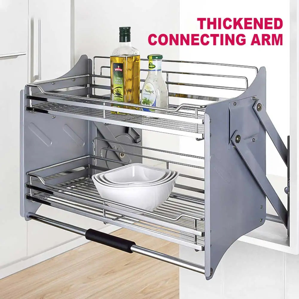 Kitchen Cabinet Wall Cabinet Lifting Pull Baskets Pull-down Kitchen Storage Rack Cabinet Pull Basket Damping Buffer Lift