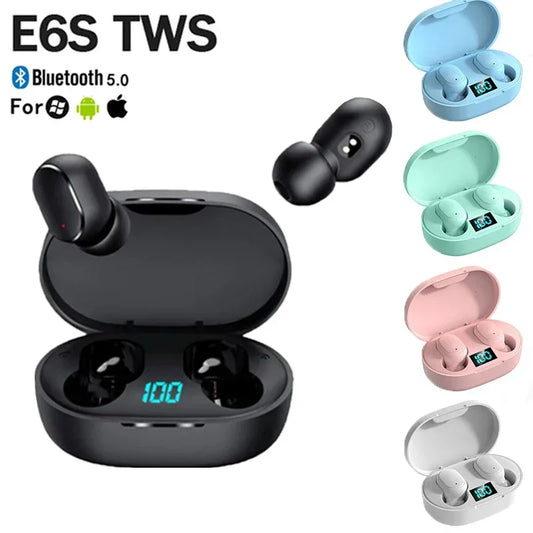 A6s Bluetooth Headset TWS Sports Headset E6s Touch Mini Wireless Bluetooth Headset 5.0 Touch Touch Headset for xiaomi earbuds