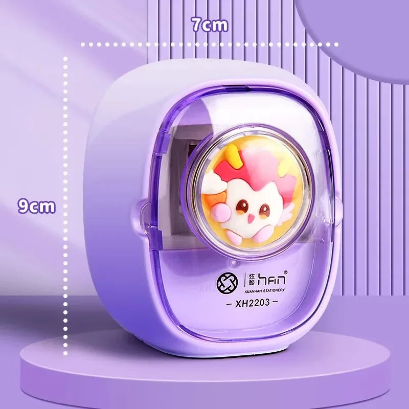 Cartoon Electric Pencil Sharpener Set for School Supplies Stationery Students Office Home Durable Creative Gift Desk Tool Kids