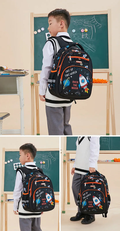School Bags for Kids Backpack for Boys Elementary Kindergarten Preschool School Bag 14 inch Multifunctional Cute Large Capacity