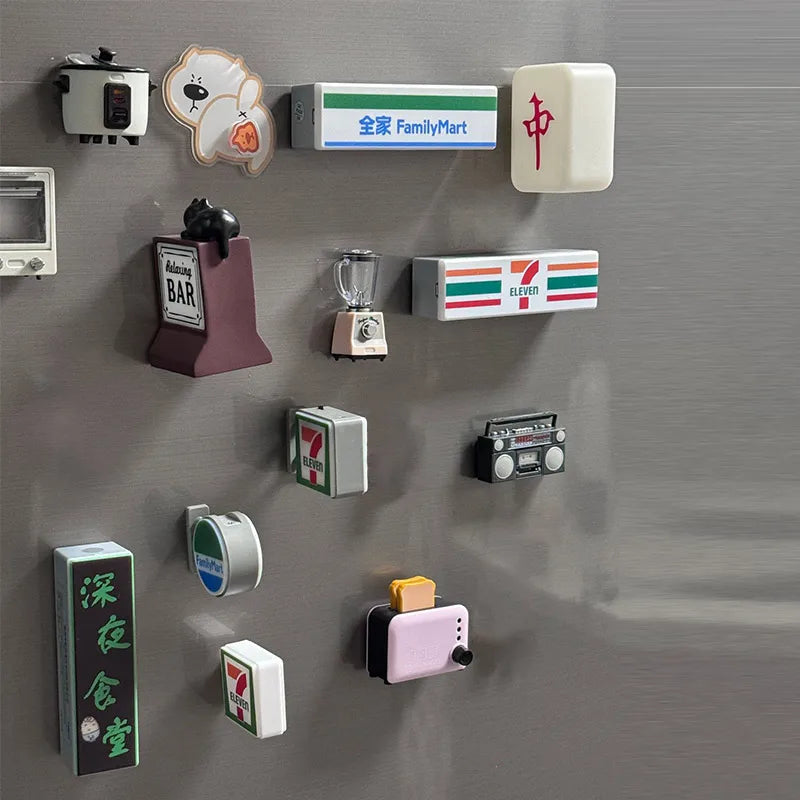 New Convenience Store Refrigerator Stickers Magnetic Fridge Stickers Lightbox Toy Model Light Signs Home Decorative Ornaments