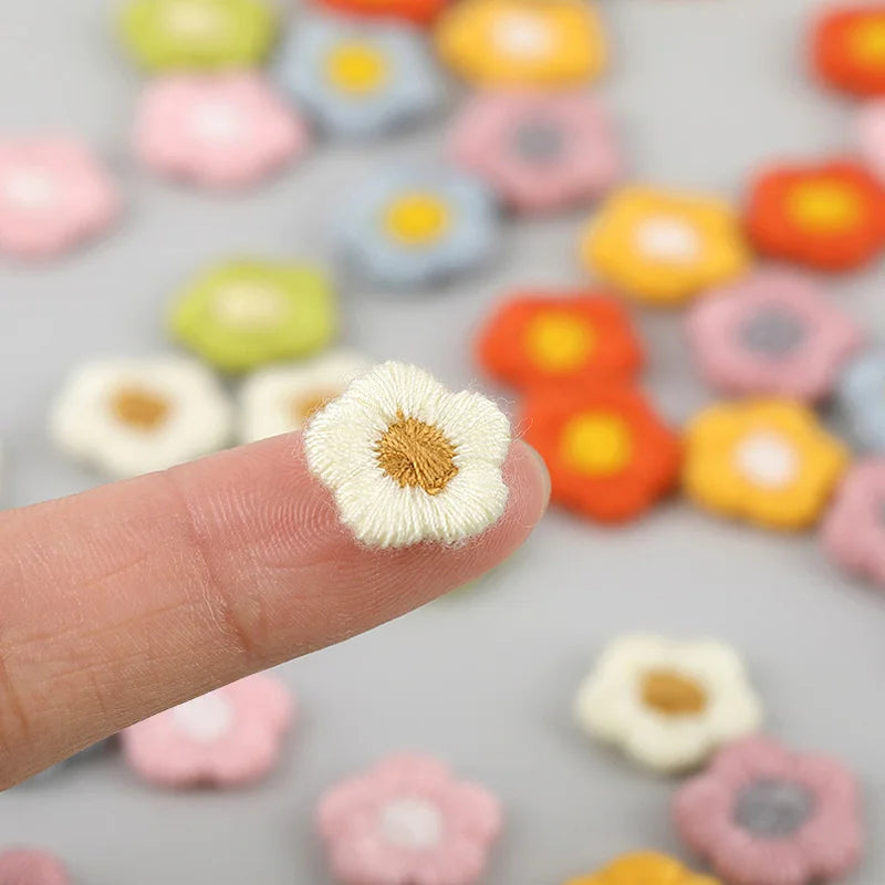 Mini Embroidered Small Flower Patch DIY Earring Accessories Children's Hair Accessories Clothing Accessories