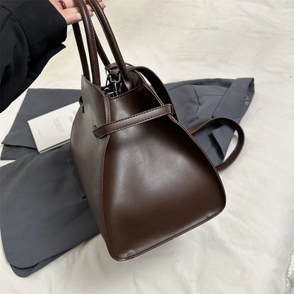 Stylish Big Top-handle Bags For Women Belt Pure Color Large Capacity Shopper Shoulder Totes 2025 Latest Luxury Designer Handbags