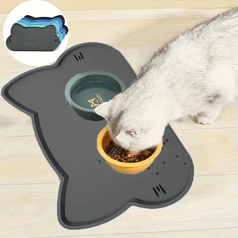 Silicone Pet Feeding Dog Cat Bowl Food Mat Non-Stick Waterproof Pet Food Feeding Pad Puppy Feeder Tray Water Cushion Placemat
