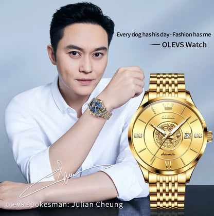 OLEVS brand watch Xianglong relief fully automatic mechanical watch men's watch men's watch 6693